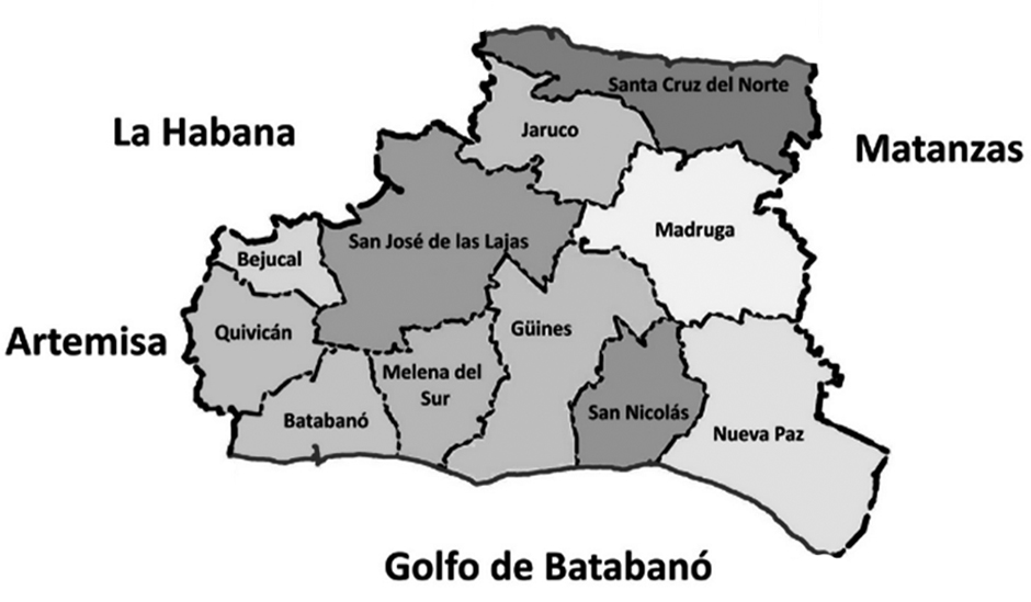 Mapa de mayabeque