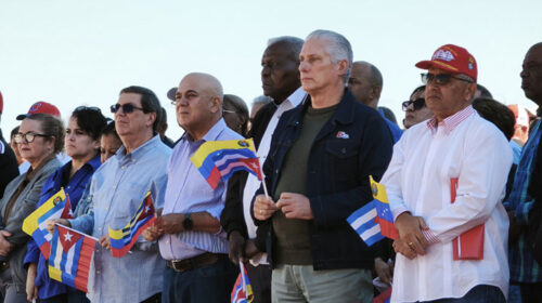Díaz-Canel lidera en La Habana acto de solidaridad con Venezuela