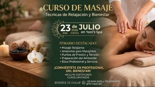 Inicia ¨Curso Intensivo de Masaje Corporal¨ en San José de las Lajas